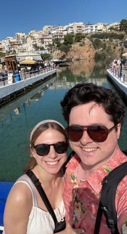 My Fiance and I in Agios Nikolaos, Crete